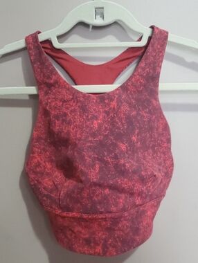 Lululemon Wunder Train Longline Bra Crunch Warm Coral Size 4